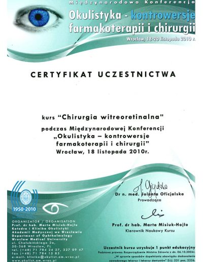 Agnieszka Kaniewska - dyplomy i certyfikaty
